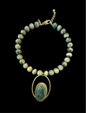Jade Green Tigers Eye Necklace