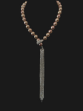 Mauve pearl diamond lariat