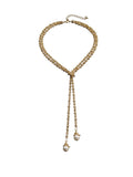 Gold Pearl Tassel Necklace