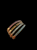 Brushed Gold Aquamarine Bangle