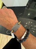 Mixed metal pave diamond bracelet