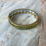 Brushed Gold London Topaz and Peridot Bangle