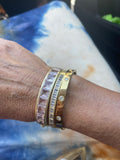 Brushed Gold Rose Quartz Bangle